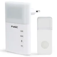 Wireless doorbell with flashing light White