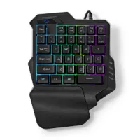 Wired Gaming Keyboard, USB Type-A, Membrane Keys, RGB, Single-Handed