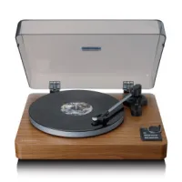 Fully automatic record player with Bluetooth® transmission and pre-amplifier Metal turntable platter and tonearm Wood