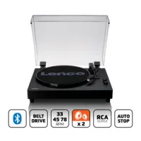 Wooden turntable with built-in speakers and Bluetooth®