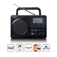 Compact Portable FM Radio with LCD Screen Black