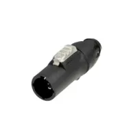 Locking male cable connector, screw terminals