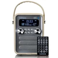 Portable DAB+ FM Radio with Bluetooth® and AUX-input, rechargeable battery Taupe