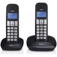 DECT telephone with 2 handsets black