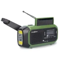 Emergency Radio, Portable Design, DAB+ / FM, Battery Powered / Hand Crank / Solar Powered / USB Powered, Alarm clock