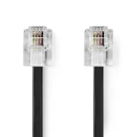 Telecom Cable, RJ11 Male, RJ11 Male, 10.0 m, Cable design: Flat