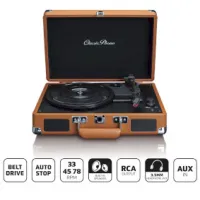 Suitcase turntable with 2 built-in speakers Brown