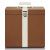 Carrying suitcase for max. 30 records Brown / White