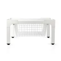 Stand for Washing Machine & Dryer, Wire basket, 200 kg, White