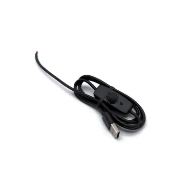 Power cable with USB-A plug and switch