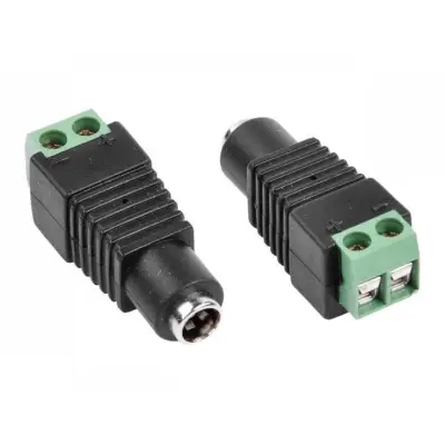 Female DC Power adapter - 2.1/5.5mm socket to screw terminal block