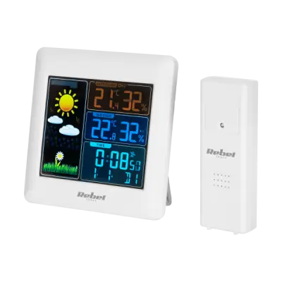 Wireless weather station with outdoor sensor (color display)