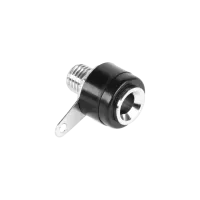 Banana socket, panel mount, plastic, black, Cabletech