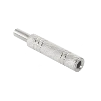 Jack socket 6.3 mm stereo, metal, nickel-plated