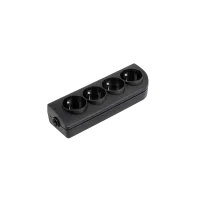 Extension cord socket x 4 with grounding black GN-40-2