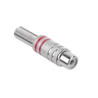 RCA pesa, nikkel, 2 triipu, kaabli jaoks, punane