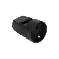 Черная розетка с заземлением G-10-2