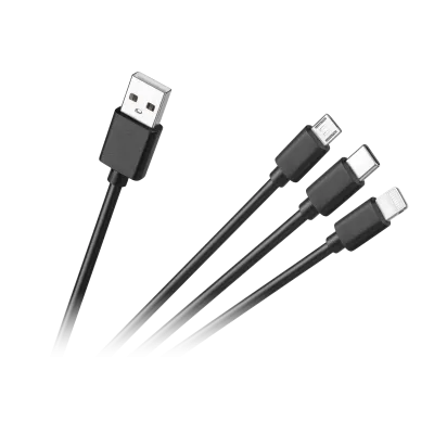 3-in-1 connection cable, USB A - micro/C/lightning 1.2m