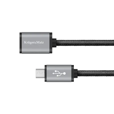 USB cable - micro USB female-male 0.2 m Kruger&Matz