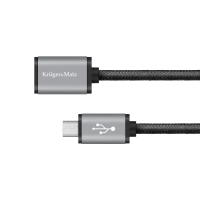 USB cable - micro USB female-male 1.0m Kruger&Matz