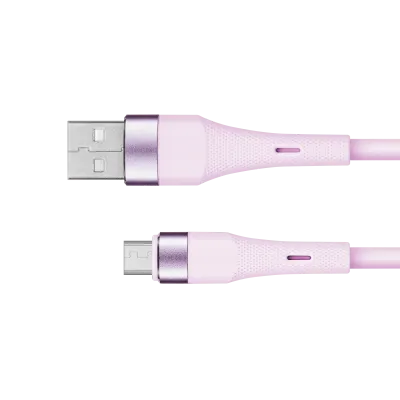 USB to microUSB cable 1 m silicone pink Kruger&Matz Basic