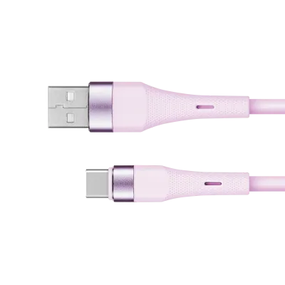 USB to USB Type-C Cable 1m Silicone Pink Kruger&Matz Basic