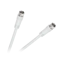 F-konnektorist F-konnektorisse kaabel, 1,8 m, valge