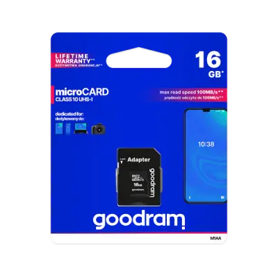microSD 16GB UHS-I Goodram memory card with adapter