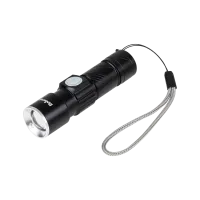 Aluminum flashlight 3W (ZOOM, USB plug)