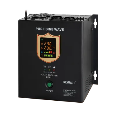 Seinale paigaldatav päikeseenergia muundur (inverter) KEMOT PROsolar-2500 (24V 230V 2500VA/1800W)