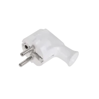 Angled plug with grounding unischuko white WT-35