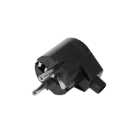 Angled plug with grounding unischuko black WT-20-2