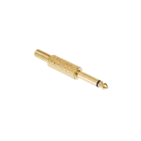 Jack 6.3 mono plug, gold metal