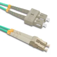 Qoltec Patchcord fiber optic LC/UPC - SC/UPC Multimode 50/125 OM4 Duplex 5m
