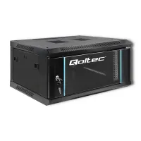 Qoltec RACK Cabinet 19" 4U 600 x 280 x 450 Tempered doors Hanging Steel case Lock Black