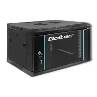 Qoltec RACK Cabinet 19" 6U 600 x 370 x 450 Tempered doors Hanging Steel case Lock Black