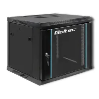Qoltec RACK Cabinet 19" 9U 600 x 500 x 600 Tempered doors Hanging Steel case Lock Black