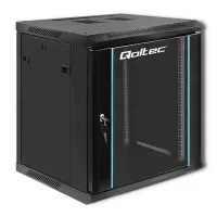 Qoltec RACK Cabinet 19 " 12U 600 x 635 x 600 Tempered doors Hanging Steel case Lock Black