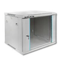 Qoltec RACK Cabinet 19" 9U 600 x 500 x 450 Tempered doors Hanging Steel case Lock Grey