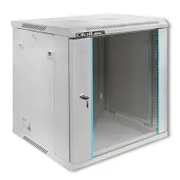 Qoltec RACK Cabinet 19" 12U 600 x 635 x 450 Tempered doors Hanging Steel case Lock Grey