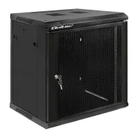 Qoltec RACK Cabinet 19" 12U 600 x 635 x 450 Perforated doors Hanging Steel case Lock Black