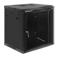 Qoltec RACK Cabinet 19" 12U 600 x 635 x 600 Perforated doors Hanging Steel case Lock Black