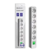 Qoltec Power strip 6 sockets 1.8m White-grey