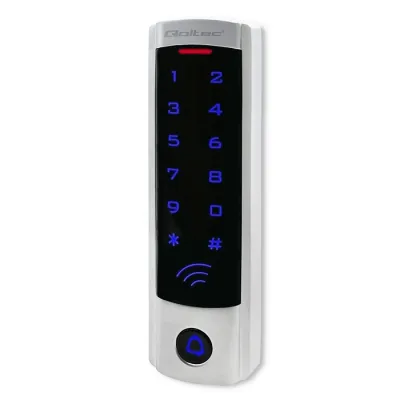 Qoltec Code lock DIONE with RFID reader Code Card key fob Doorbell button IP68 EM