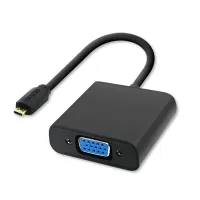 Qoltec Micro HDMI D male Adapter VGA female +3.5mm Audio 0.2m