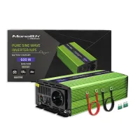 Qoltec Pure Sine Wave Inverter Monolith battery charger UPS 300W 600W 12V to 230V