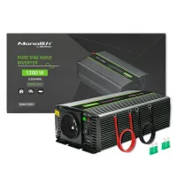 Qoltec Pure Sine Wave Inverter Monolith 600W 1200W 24V to 230V
