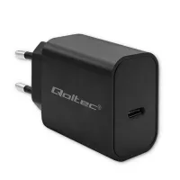 Qoltec Super Quick PD charger USB-C 20W 5-12V 1.67-3A Black