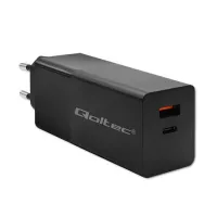 Qoltec GaN POWER PRO charger 1xUSB type C 1xUSB A 100W 5-20V 1.5-5A PD Laptop Smartfon Black