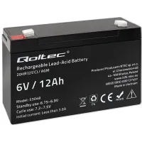 Qoltec AGM battery 6V 12Ah Maintenance-free Efficient LongLife for UPS, scale, cash register